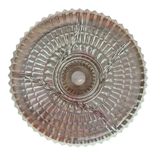 Vintage Kromex glass 12” 4 compartment relish tray.