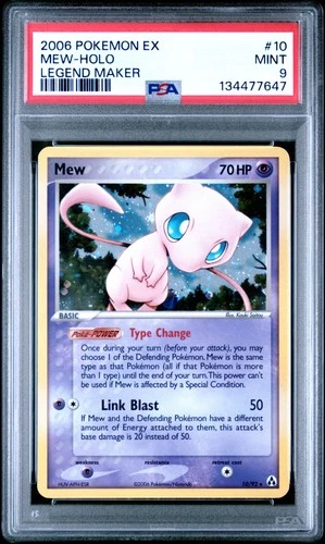 2006 POKEMON EX LEGEND MAKER #10 MEW-HOLO PSA 9