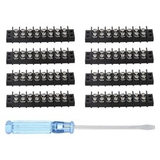 8 Circuits Screw Terminal Blocks, 300V 20A 9.5mm Pitch 8 Positions, Pack of 8