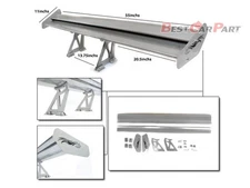 Rtunes Racing 55" Type V Adjustable GT Double Deck Aluminum Spoiler Wing SILVER