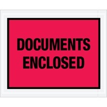 4 1/2 x 5 1/2" Red "Documents Enclosed" Envelopes-1000 per Case