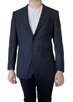 Bartorelli Vitale Barberis Wool Navy Plaid Suit Jacket Blazer Sport Coat 50 40