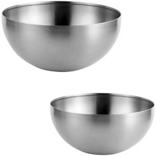 Dadamong Stainless Steel Salad & Serving Bowls - 5.9 & 7.9 Inch, Silver 