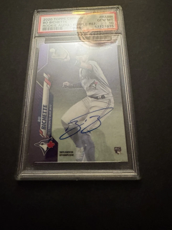 2020 Topps CHROME ROOKIE AUTO PURPLE REFRACTOR #RABBI Bo Bichette 126/250 PSA 10 - Image 4 of 4