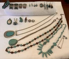Vintage Southwest Lot, Faux Turquoise, 925 earrings, Silver Ring, Mixed lot,