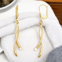 Boutons 375 Gold Gelbgold 2 Zirkonia Ohrringe OhrhäNger Goldohrringe