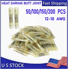 200/50x Waterproof Heat Shrink Butt Wire Splice Crimp Connectors Terminals Kit