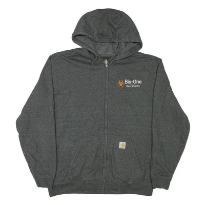 CARHARTT Hommes Gris Bio-One Sacramento Fermeture Éclair Capuche L Coton Casual - Photo 1/4