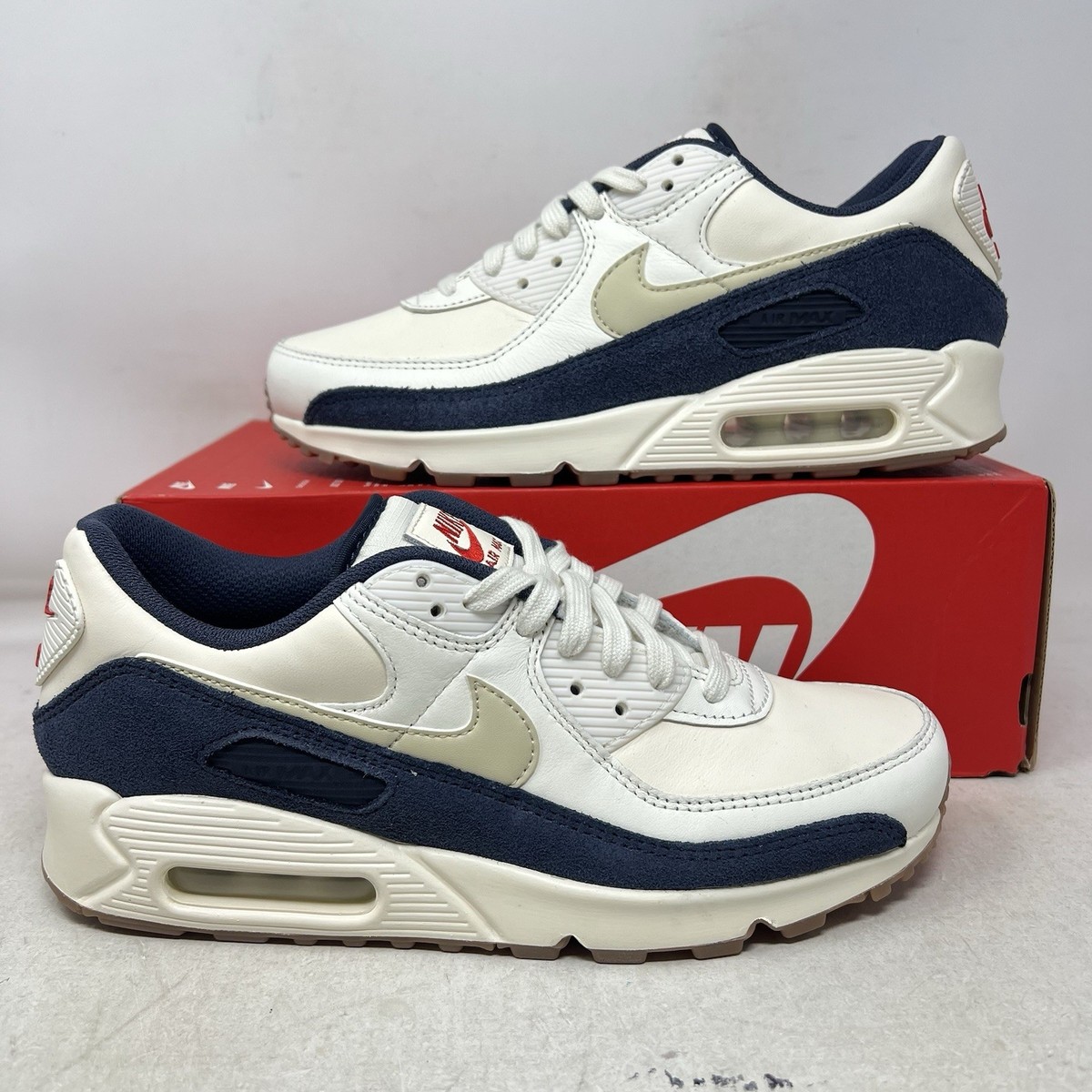 Nike Air Max ホワイト/ネイビー Nike Air Max 90 Premium Rare Air Pale Ivory Thunder Blue Mens 8 N
