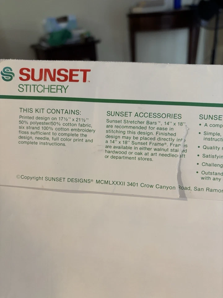 Рождественский набор для вышивки с штампом открытый неиспользованный 1982 - Изображение 4 из 4