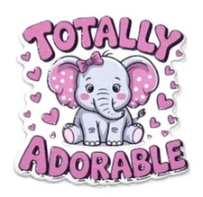 5 Pc - Totally Adorable - Acrylic Flatback Charms - For Badge Reels - DIY Crafts