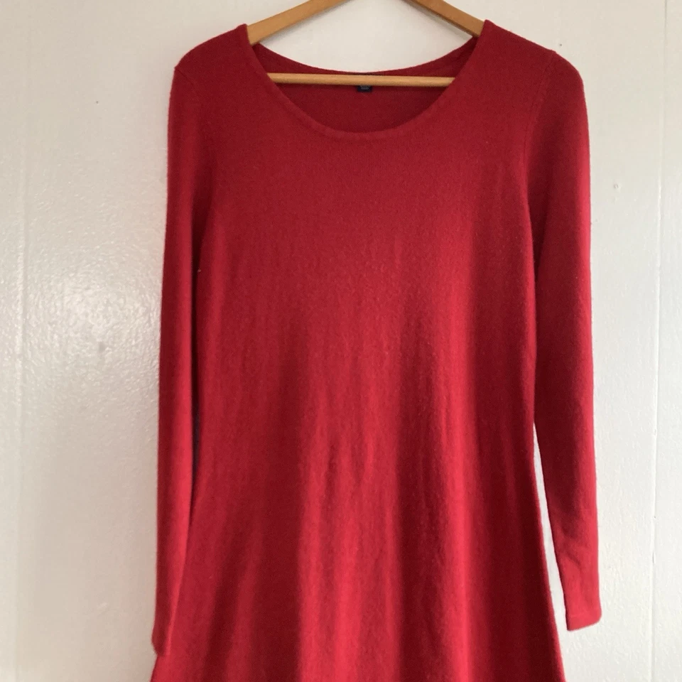Vestido Suéter Acrílico Chadwicks Tejido Manga Larga Midi Rojo Talla Pequeña Mediana Foto 3 de 4