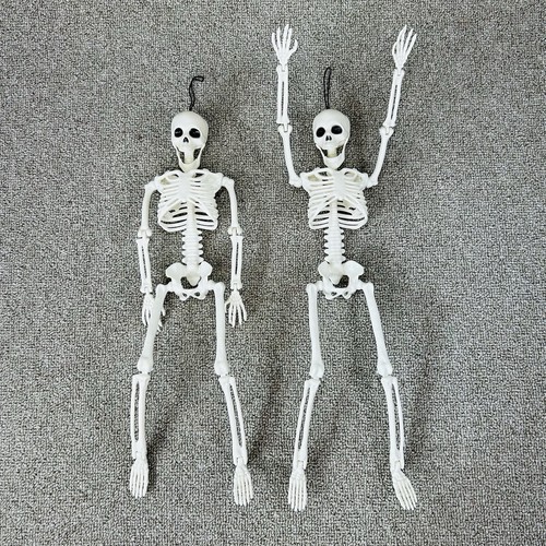 Decorazioni Scheletro Halloween 15 Pollici Corpo Completo Set di 2 Spaventose Spaventose Divertenti Autunno - Foto 4 di 12