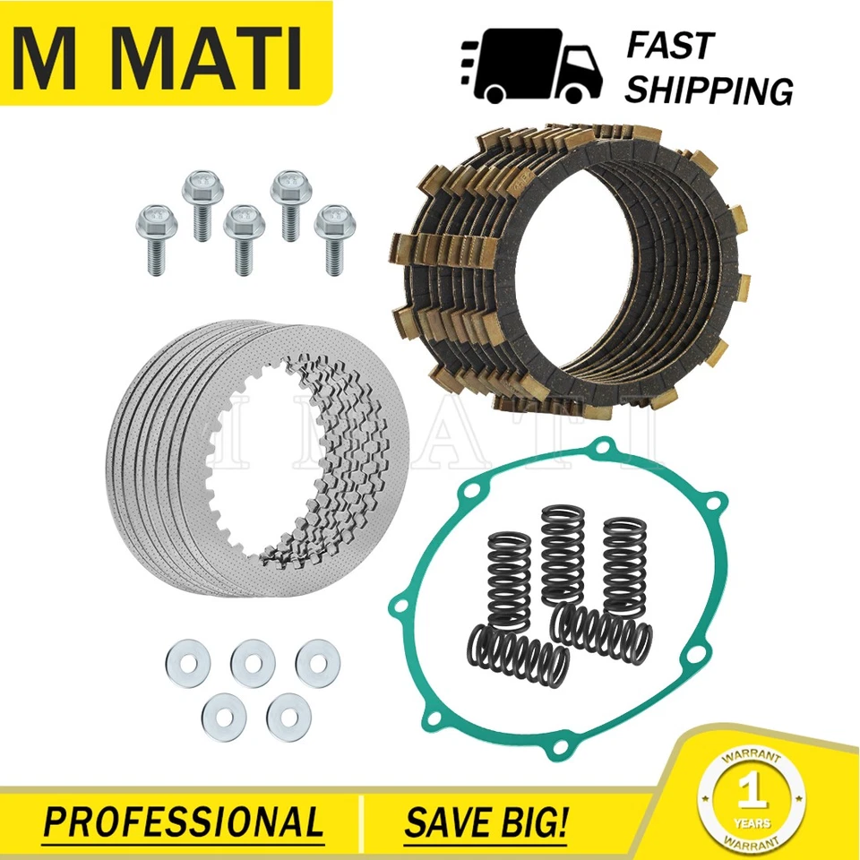 Kit de placas de embrague para Yamaha YZ250F WR250F 2001-2013 junta de placa de acero de fricción Foto 3 de 4