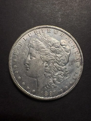 1897 S US Morgan Silver Dollar $1 AU (Cleaned)
