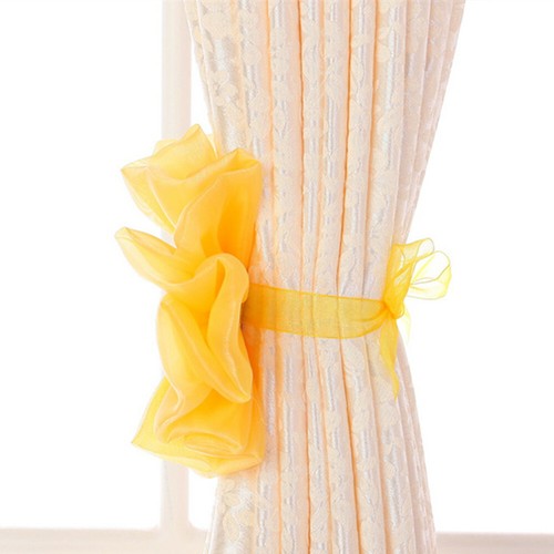 1 Paar Rose Blume Raffhalter Halterlose Halterlose für Voile Netz Vorhang Paneele Wohndeko - Bild 4 von 11