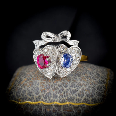 2.9 Ct Oval Cut Simulated Ruby 14k Two-Tone Gold Plated Elegant Anniversary Ring