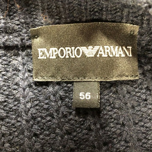 Mens Emporio Armani Navy Wool Cotton Cardigan Sweater Size 56 - Picture 6 of 9