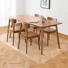 Floor Mats for Home, 5'×7' Clear Area Rug for Dining Room, Durable Non-Slip