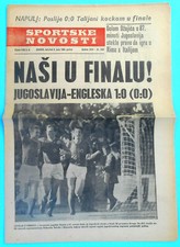 UEFA EURO 1968 - YUGOSLAVIAvs ENGLAND (1:0) Yugoslav sports newspapers S.Novosti