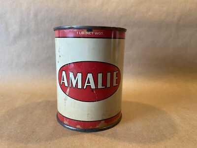 Amalie Extra Duty Wheel Bearing Grease 1lb Oil Tin Can Vintage Man Cave Nice