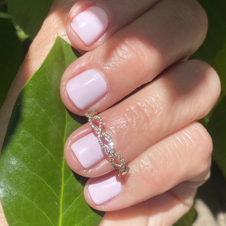 Vintage Full Eternity Fancy Diamond Ring Estate Fine Jewelry Pre-Owned Size 6.25 - Image 3 of 4