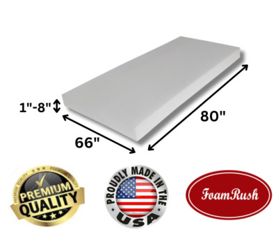 FoamRush 66'' x 80  Olympic Queen Size Mattress High Density Upholstery Foam USA