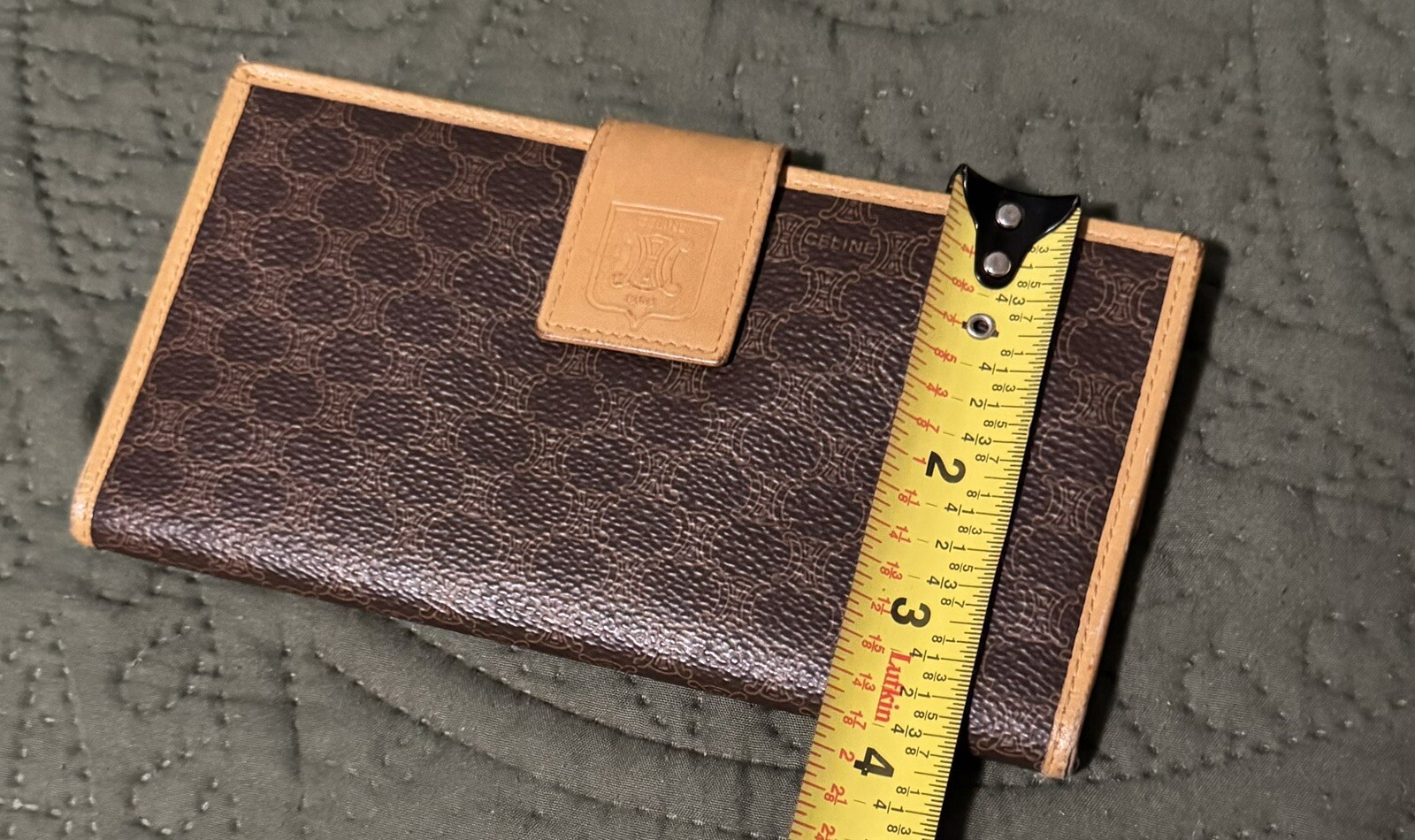 Authentic Celine Vintage Macadam  Checkbook Walle… - image 22