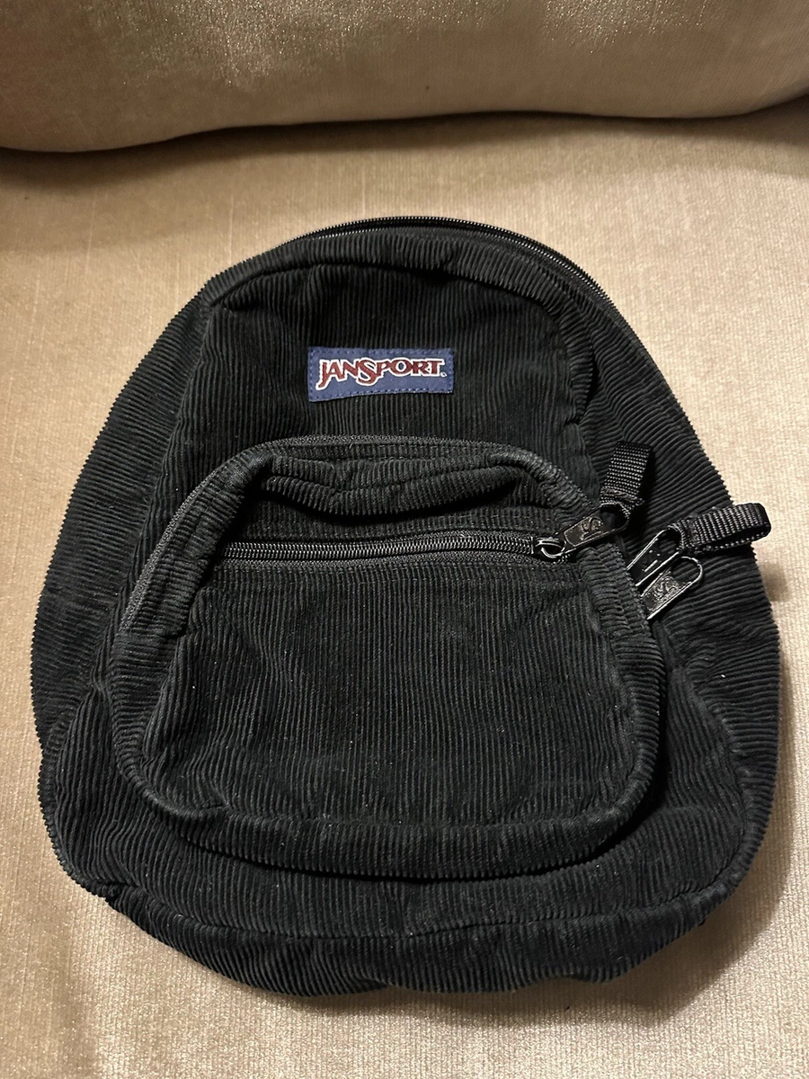 Black corduroy top jansport backpack