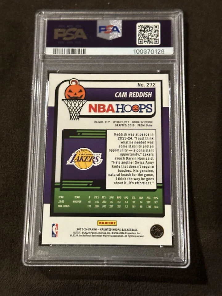 PSA 10 Cam Reddish 2024 Panini Haunted Hoops Holo Spider Webs Lakers Sp #272 - Image 2 of 3