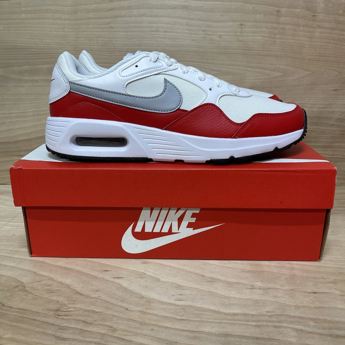Nike air max 9 mens red and white store