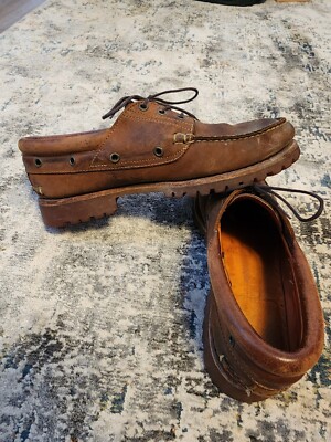 Timberland Authentic 3 Eye Lug Classic Boat Shoe Brown Size 9.5 | eBay Timberland Authentic 3 Eye Lug Classic Boat Shoe Brown Size 9.5 | eBay