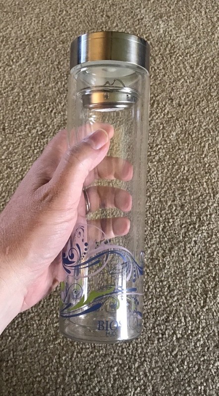 Glass Tea/Fruit Tumbler Infuser 13 Oz With Stainless Steel Strainer and Lid VGC