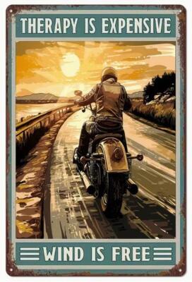 NEU MOTORRAD ️ WIND IST FREI METALL WAND KNEIPE PLAKETTE MANN HÖHLE BAR SCHILD BIKER ️
