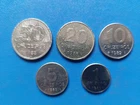 BRASIL SMALL SET OF COINS. 50, 20, 10, 5, 1 CRUZEIROS.