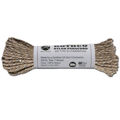 NEU Rothco Paracord desert Seil 5mm 30m für Camping Outdoor Survival Bushcraft