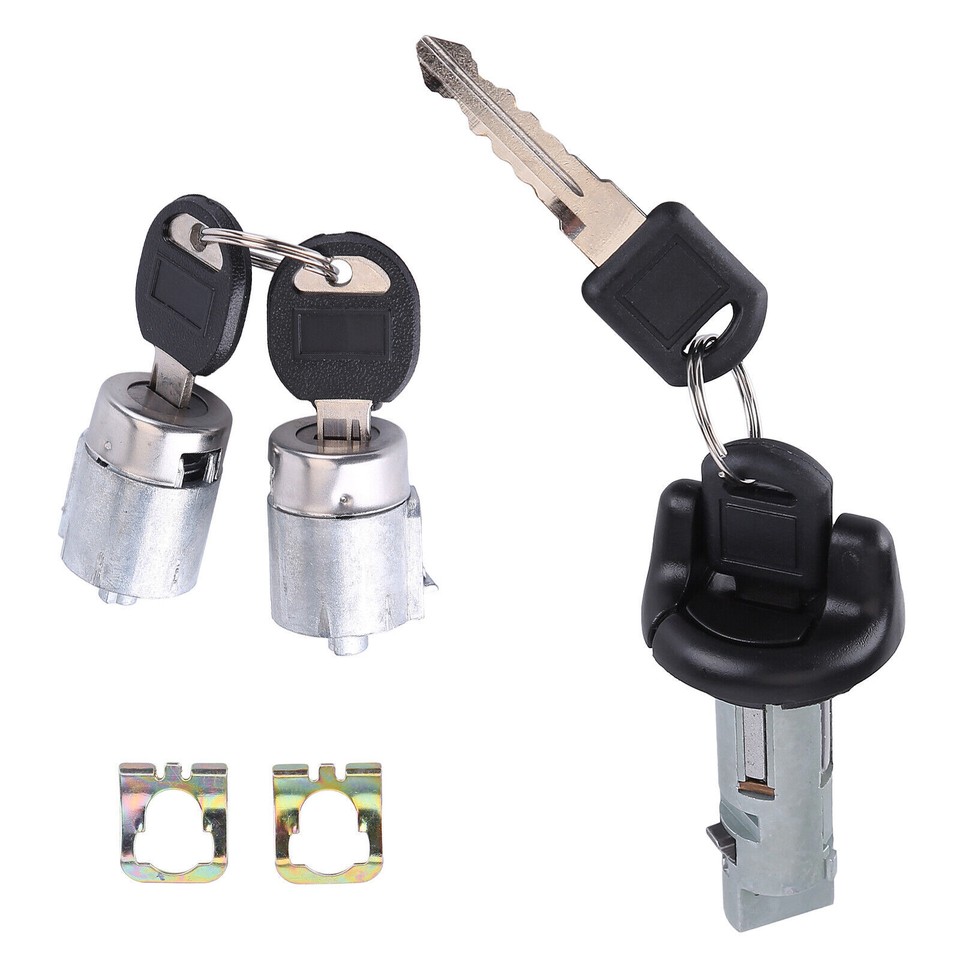 FOR GM IGNITION KEY SWITCH LOCK CYLINDER & DOOR LOCK TUMBLER SET 2 GM