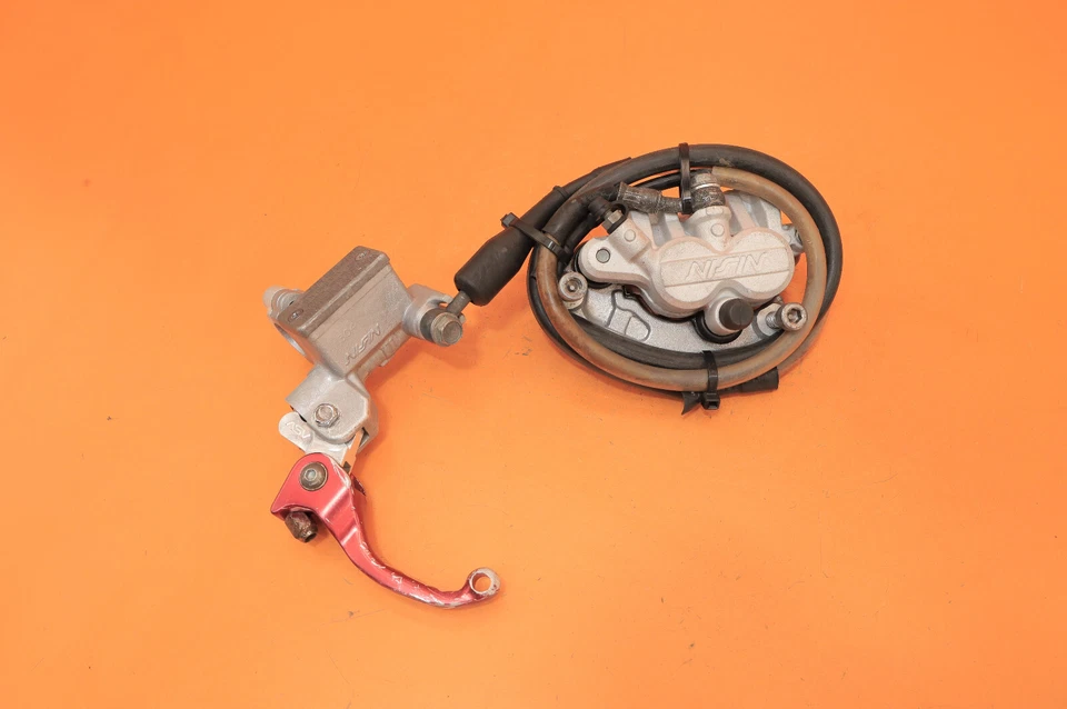 2009 09-14 KX450F KX 450F Front Brake Caliper Bracket Master Cylinder Hose Lever Foto 2 de 4