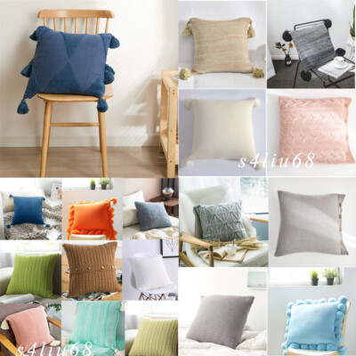 Knitted Cushions Cover Pillow Case Pillow Covers Throw Waist Sofa Car Bed Decor
