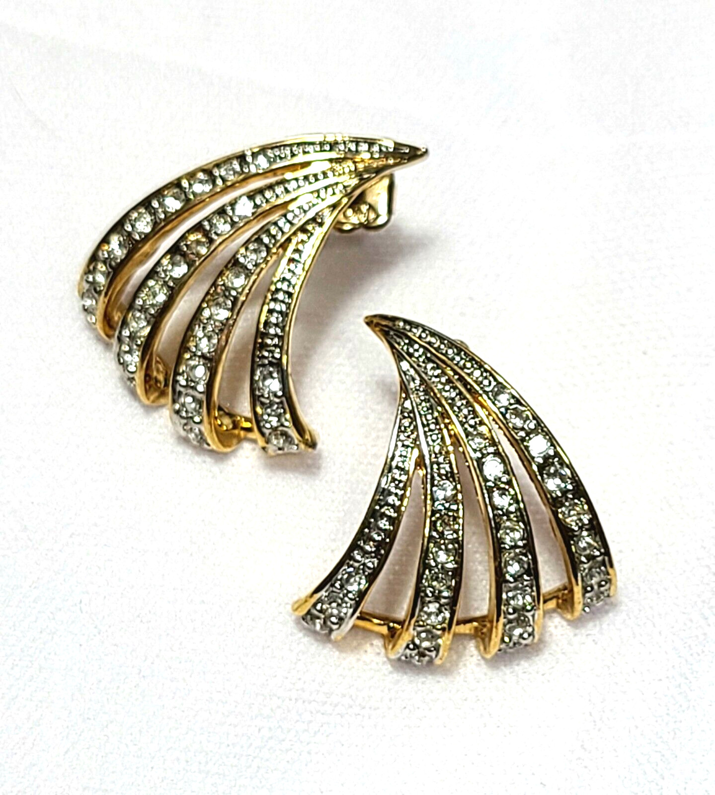 Vintage Gold KJL Kenneth Jay Lane Rhinestone Earr… - image 1