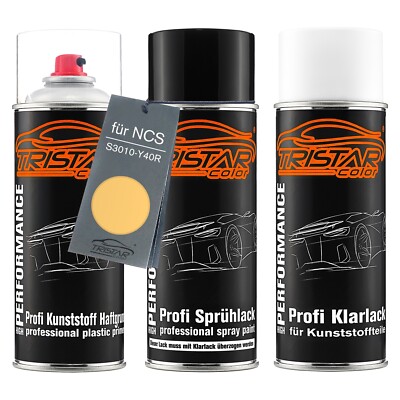 Autolack Spraydosen Set für Kunststoff Stoßstange für NCS S3010 Y40R Beige