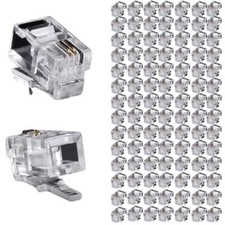 100 Piece Modular Telephone Plug RJ11 6P6C 6P4C 6P2C 4P4C 4P2C Connectors for...