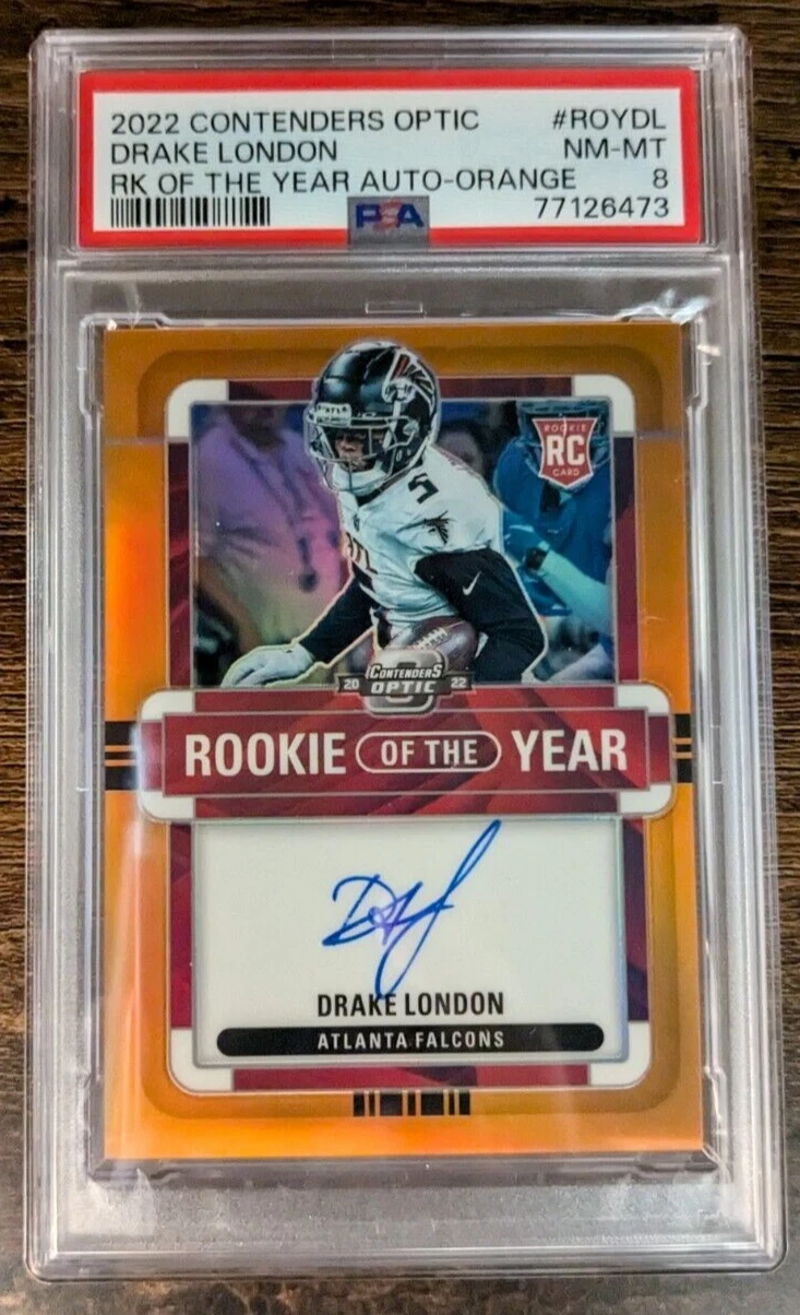 Drake London Panini Contenders Optic Rookie of the Year Contenders Autographs #ROYDL Orange