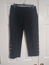 NWT Women's Liz Claiborne April Slim Leg Crop Pants Size 2 Black