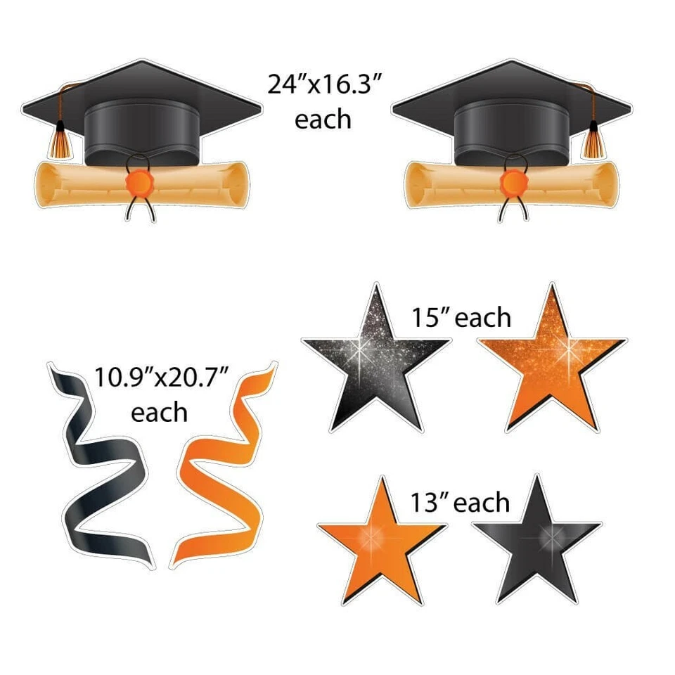 VictoryStore Congrats Grad Orange Graduation Yard Display Graduate Decor 20025G - Image 4 of 4