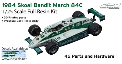 1984 Skoal Bandit March 84C 1/25 Scale - Teo Fabi full Indy resin kit Indycar