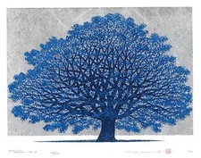 Hajime Namiki Woodblock Print - Tree Scene 160-B