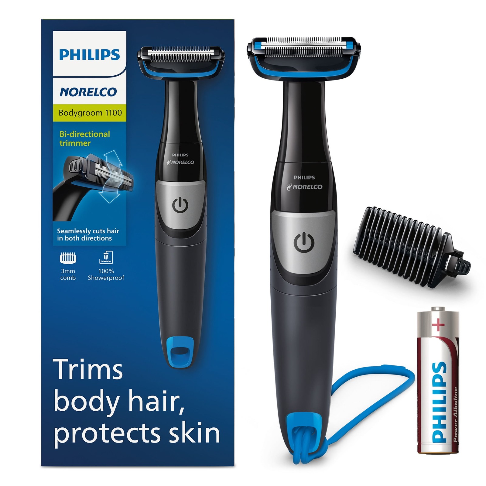 Norelco Bodygroom Series 1100 Showerproof Body Trimmer and G