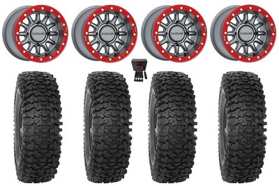 Raceline Alpha Bdlk 15'' Wheels Gm 37'' RC500S Sticky Tires Pioneer 1000 / Talon