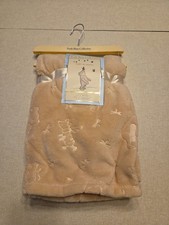 Disney Classic Pooh Fleece Baby Blanket Beige Neutral Cozy Pooh Bear Collection